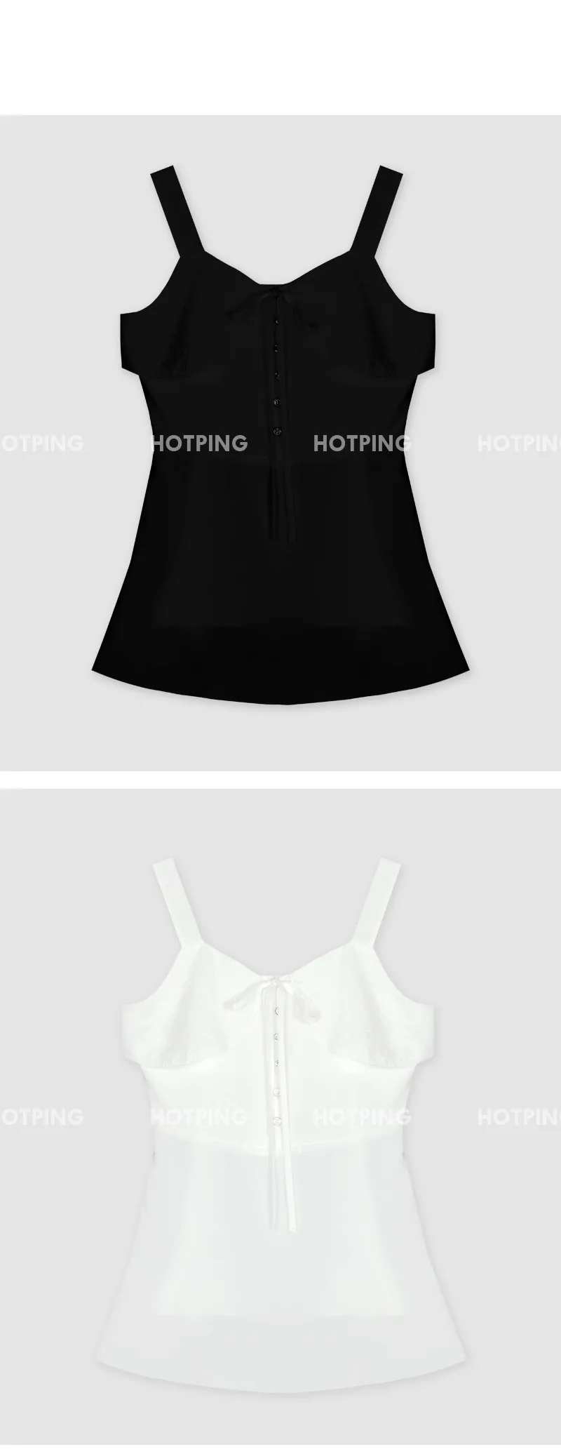 모뜨 프릴 리본 슬리브리스 블라우스