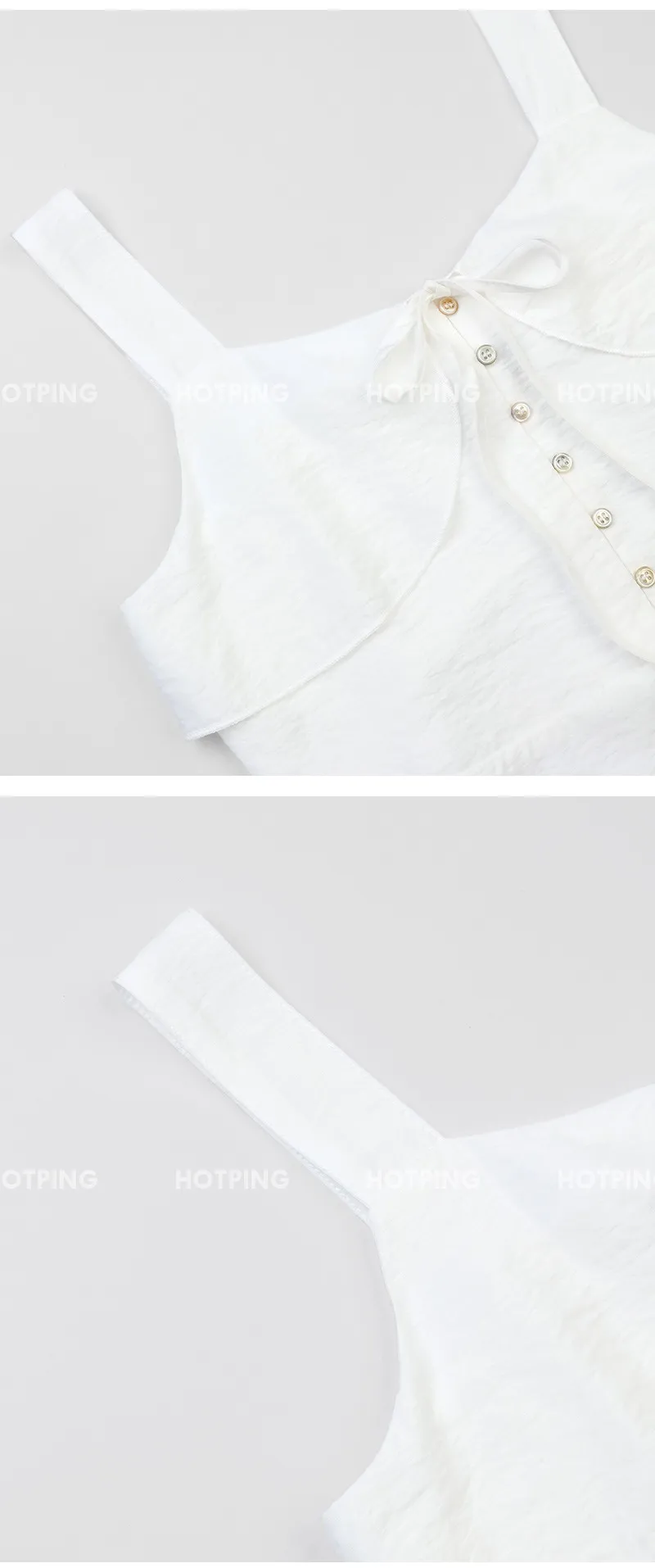 모뜨 프릴 리본 슬리브리스 블라우스