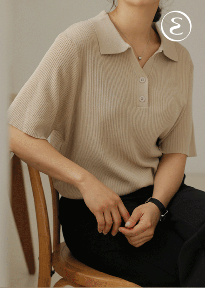 [MADE] 로아 비스코스 반오픈 니트 T
